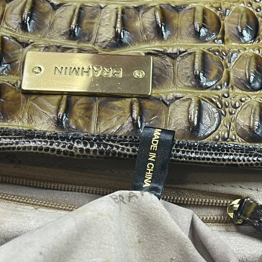 Brahmin Gold Medium Asher Tote Croc-Embossed Leather 16